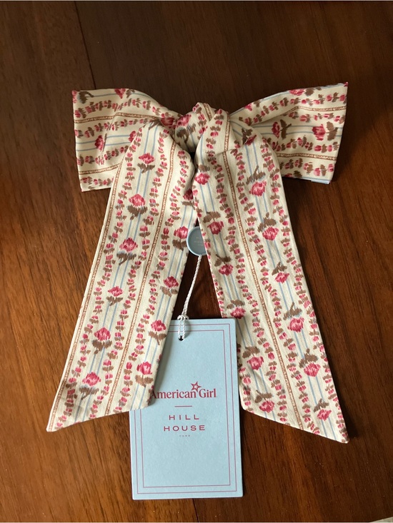 Hill House Home Accessories - American Girl x Hill House Felicity Floral Cream and Pink Bow Hair Accessory